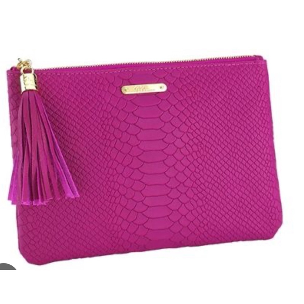 Gigi New York All in One Bag White Embossed Python Leather clutch